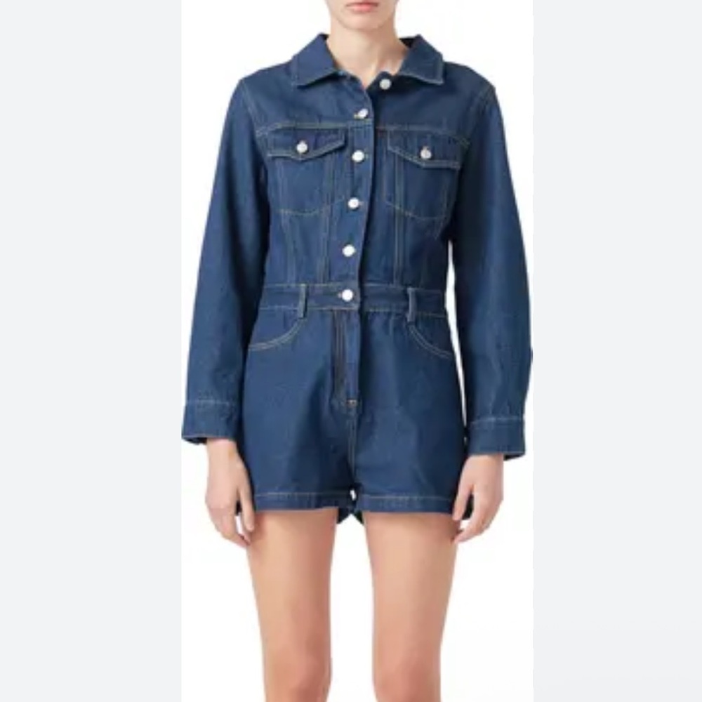 Grey Lab Denim  Mini Jumpsuit Size S